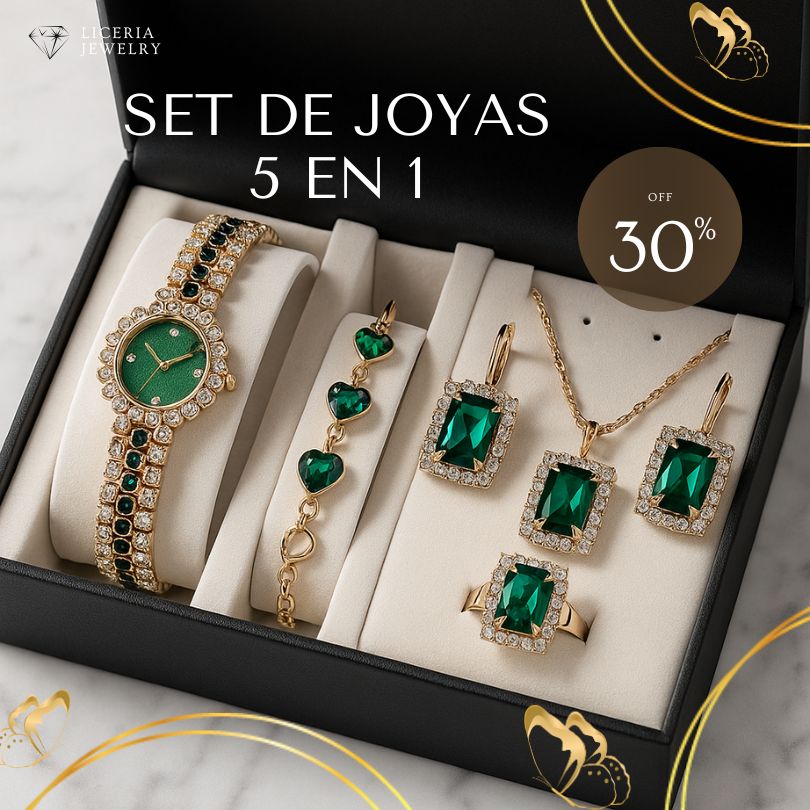 Conjunto de Joyería de Lujo 5 en 1 – Elegancia Completa en un Solo Set