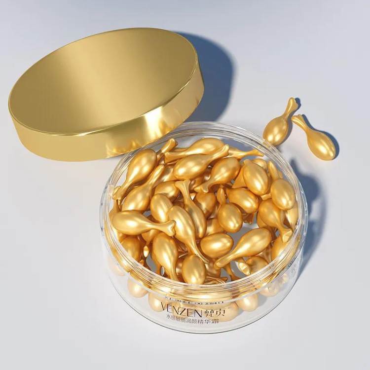 KIT DORADO CAPSULAS DE SUERO FACIAL Y PARCHES PARA OJO HINCHAZÓN DE OJERAS