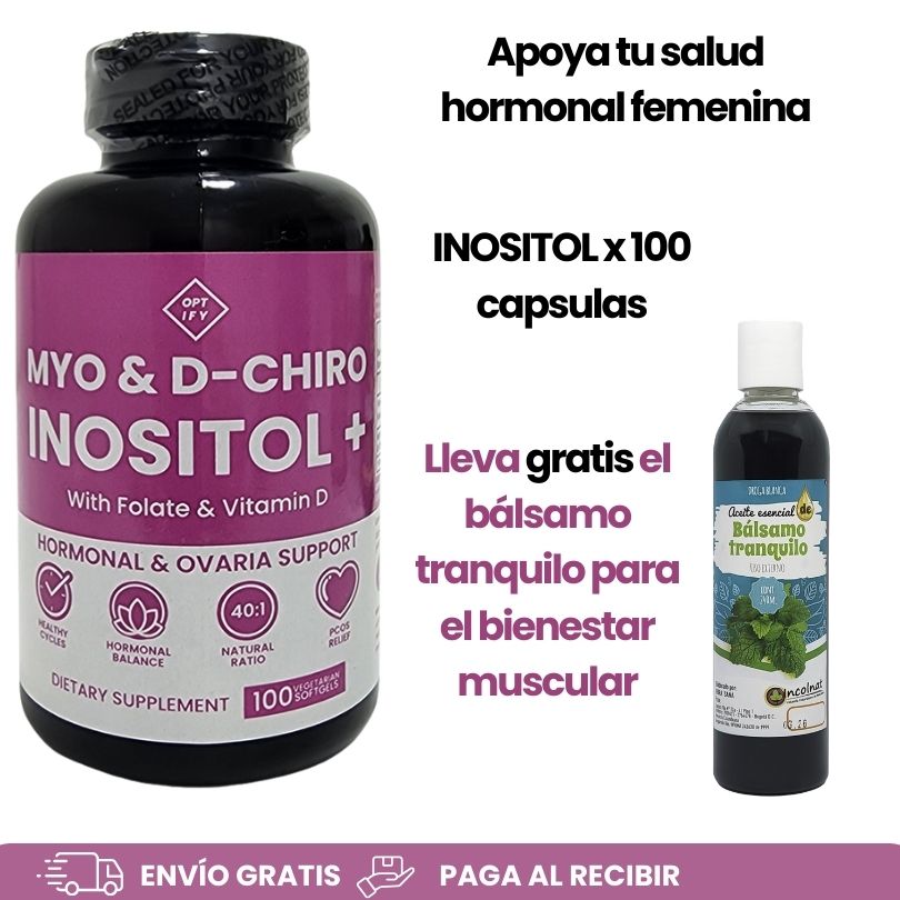 Inositol MYO Y D-CHIRO X 100 Capsulas - Experimenta Salud hormonal - Gratis Bálsamo tranquilo