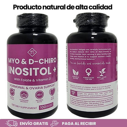 Inositol MYO Y D-CHIRO X 100 Capsulas - Experimenta Salud hormonal - Gratis Bálsamo tranquilo