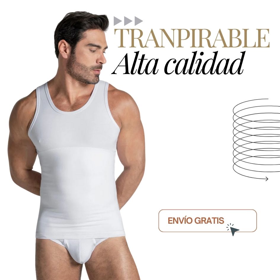 Camisilla de Compresión Masculina – Moldea y Reafirma Tu Cuerpo, Control de Abdomen, Pecho y Cintura
