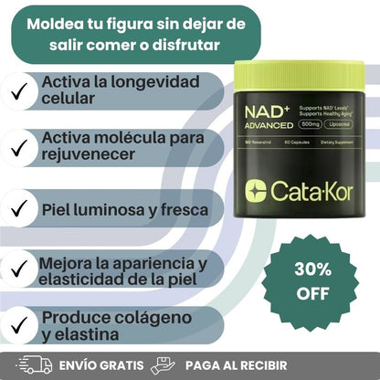 NAD+ Advanced con Resveratrol - Rejuvenece y Repara Tu Piel