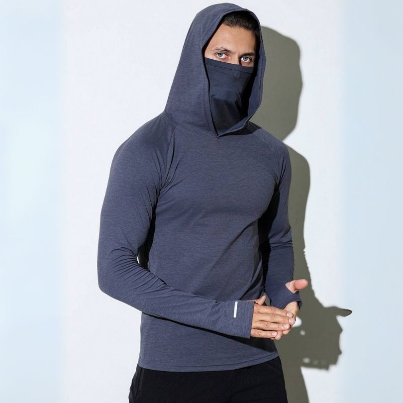 Hoodies con Capota y Tapabocas - Tela Elástica y Transpirable - Trabajo y Actividades al Aire Libre, para el Ejercicio.