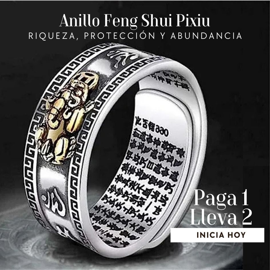 Anillo Feng Shui Pixiu Expandible – Riqueza, Protección y Abundancia en tus manos