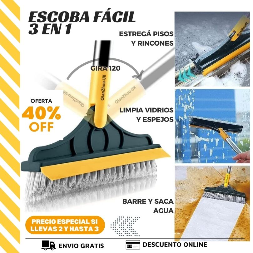 Cepillo 3 en 1 Súper Limpieza – Llega donde otros no llegan, sin agacharte ni esforzarte