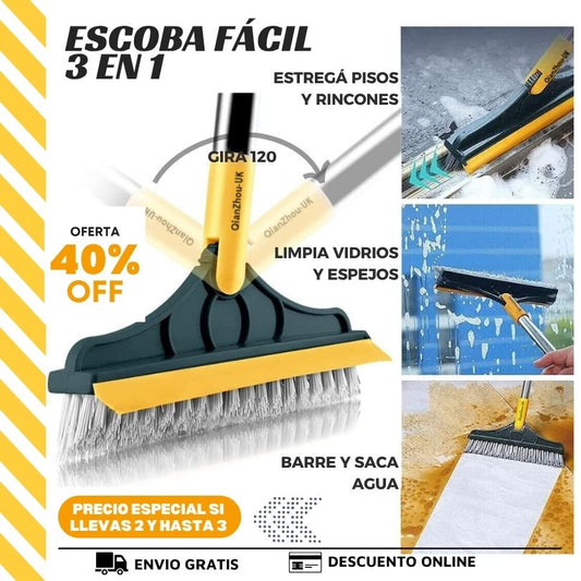 Cepillo 3 en 1 Súper Limpieza – Llega donde otros no llegan, sin agacharte ni esforzarte