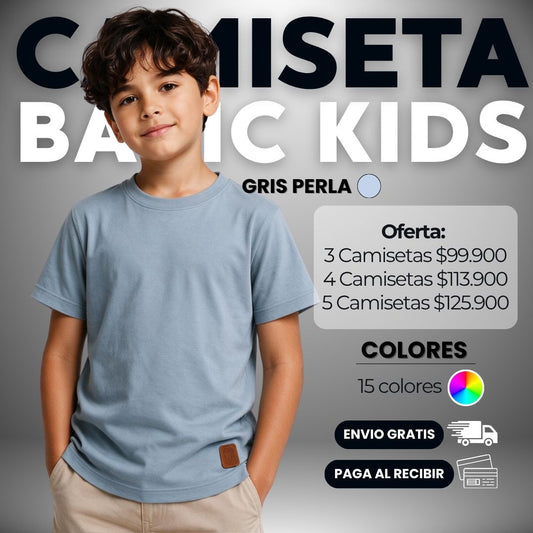 CAMISETA BASIC KIDS PACK DE 3 (LLEVA PACK DE 3, 4 Y 5)