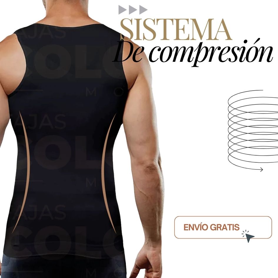Camisilla Compresión Masculina – Moldea Tu Cuerpo, Control de Abdomen, Pecho y Cintura