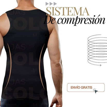Camisilla Compresión Masculina – Moldea Tu Cuerpo, Control de Abdomen, Pecho y Cintura