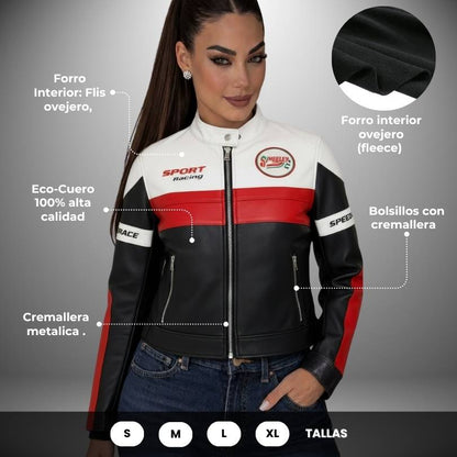 CHAQUETA MOTERA RACING ELITE FEMENINA