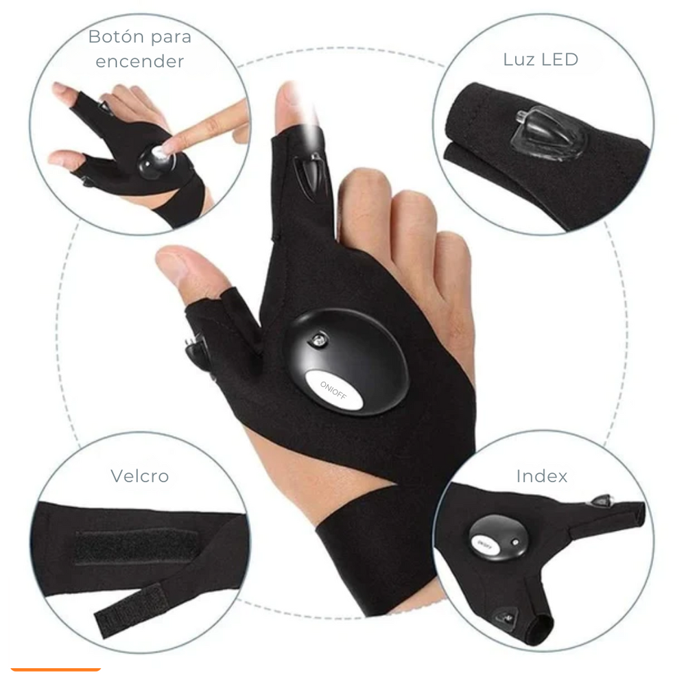 Guantes Con Luces Led Impermeables