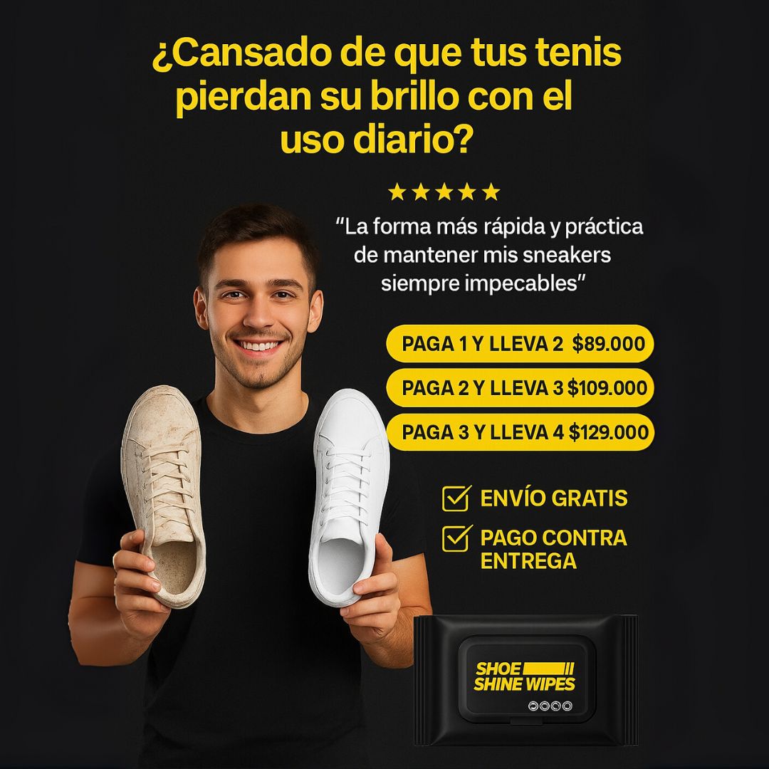 Toallas humedas para limpiar zapatos - Mantén tus zapatos siempre impecables en segundos