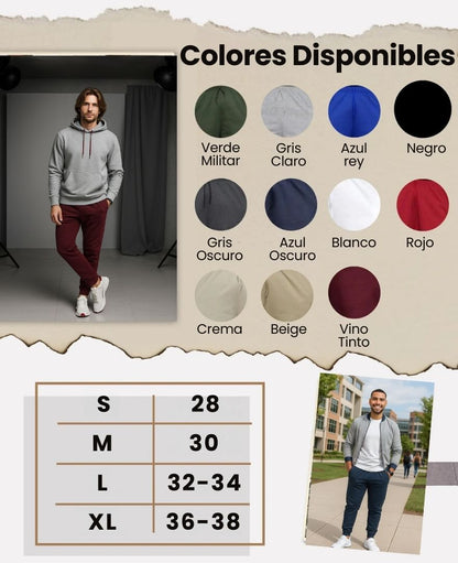 Jogger Bota Estrecha Hombre, Bolsillos Laterales - 1x2, 2x3 y 3x4