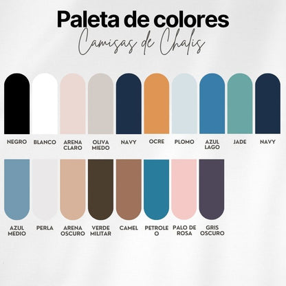 Camisa de Chalís, Slim Fit - Cuello Nerú, Manga Corta