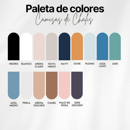 Camisa de Chalís, Slim Fit - Cuello Nerú, Manga Corta
