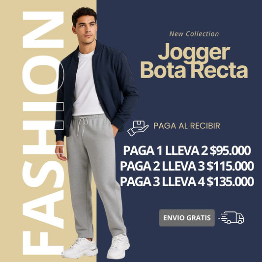 Jogger Bota Recta Hombre, Bolsillos Laterales - 1x2, 2x3 y 3x4