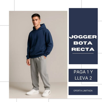 Jogger Bota Recta Hombre, Bolsillos Laterales - 1x2, 2x3 y 3x4