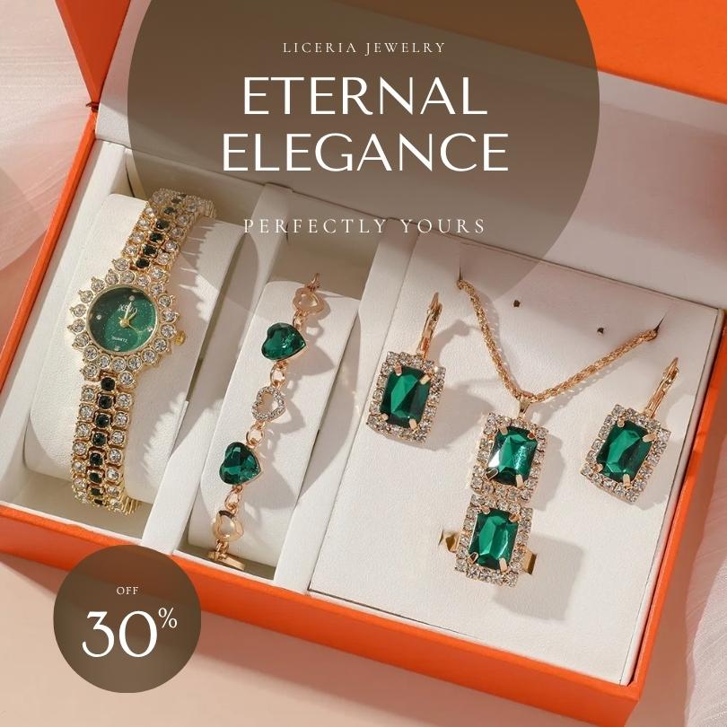 Conjunto de Joyería de Lujo 5 en 1 – Elegancia Completa en un Solo Set