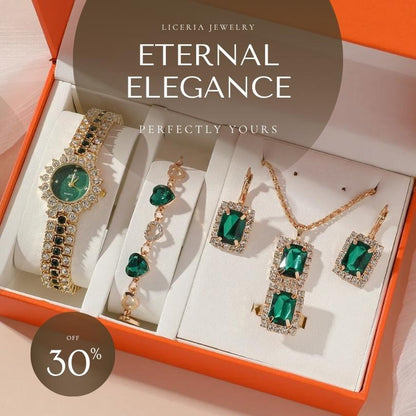 Conjunto de Joyería de Lujo 5 en 1 – Elegancia Completa en un Solo Set