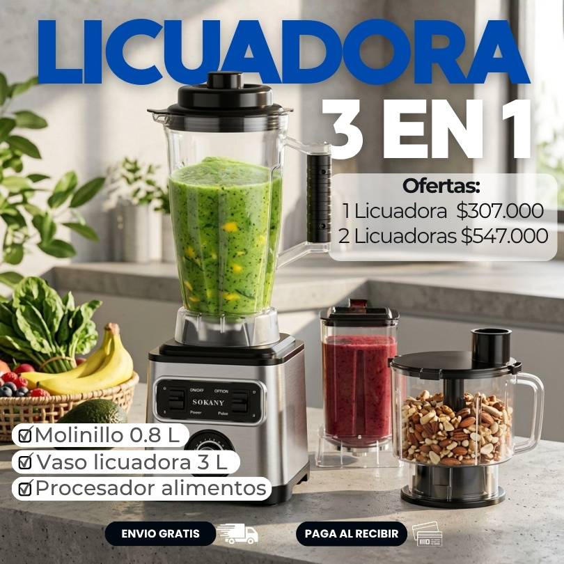 Licuadora Sokany 3 en 1