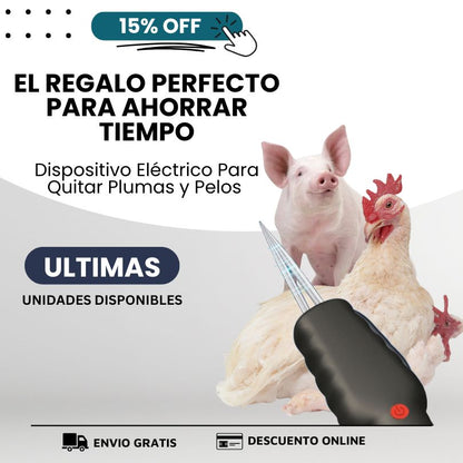 DISPOSITIVO ELÉCTRICO PARA QUITAR PLUMAS DE AVE Y PELOS DE CERDO - CON CABLE ELÉCTRICO