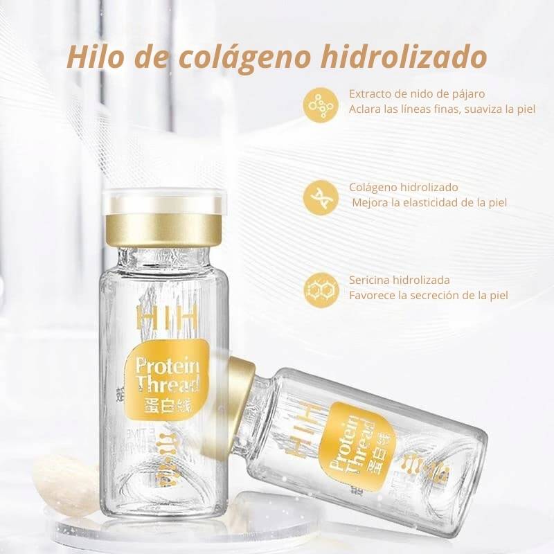 Suero facial antiedad, reafirmante + Hilos tensores de colágeno con elevación.