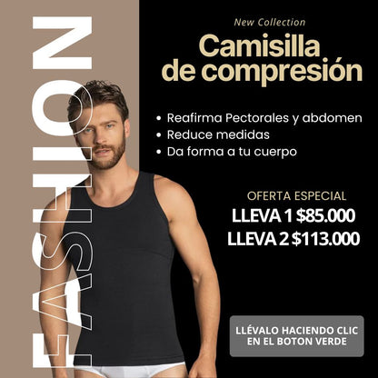 Camisilla de Compresión Masculina – Moldea y Reafirma Tu Cuerpo, Control de Abdomen, Pecho y Cintura
