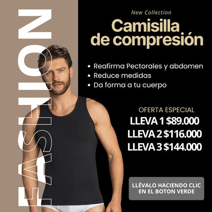 Camisilla Compresión Masculina – Moldea Tu Cuerpo, Control de Abdomen, Pecho y Cintura